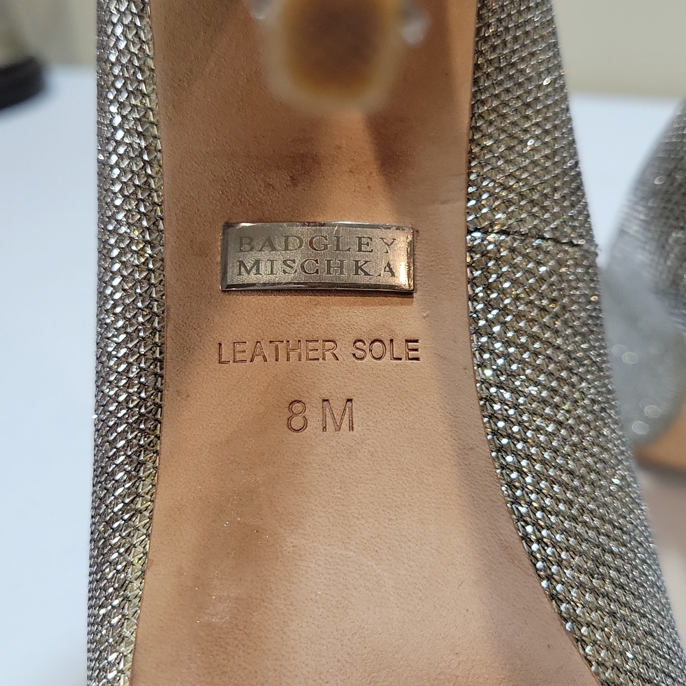 Badgley Mischka Open Toed Sparkly Platform Heels,… - image 5